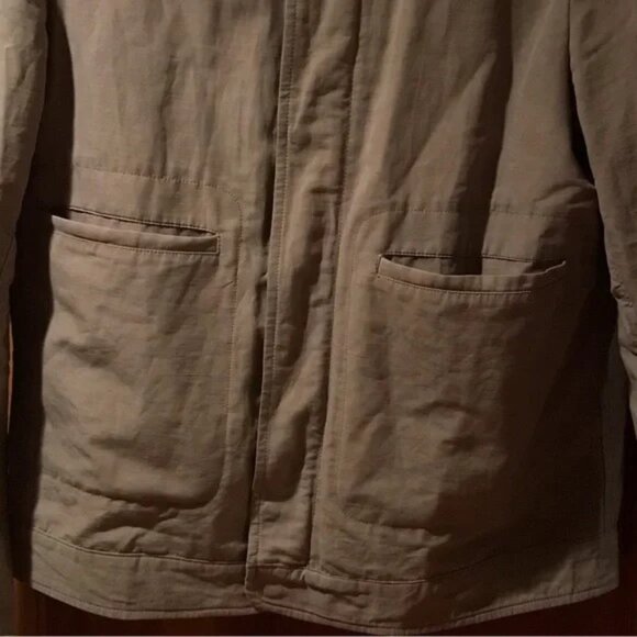 Shockoe Atelier Tan Jacket Coat Men’s Cotton Linen Size 52 Medium - Picture 5 of 6